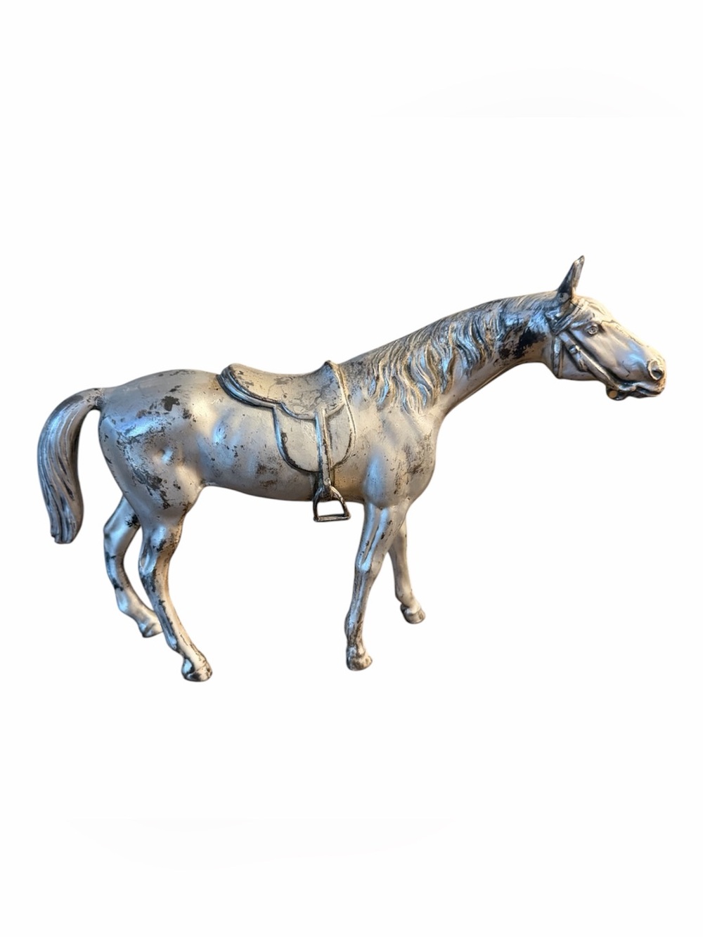 RARE vintage  SILVER PLATE HORSE Jennings Brothers SIGNED J.B. Equestrian decor